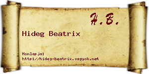 Hideg Beatrix névjegykártya